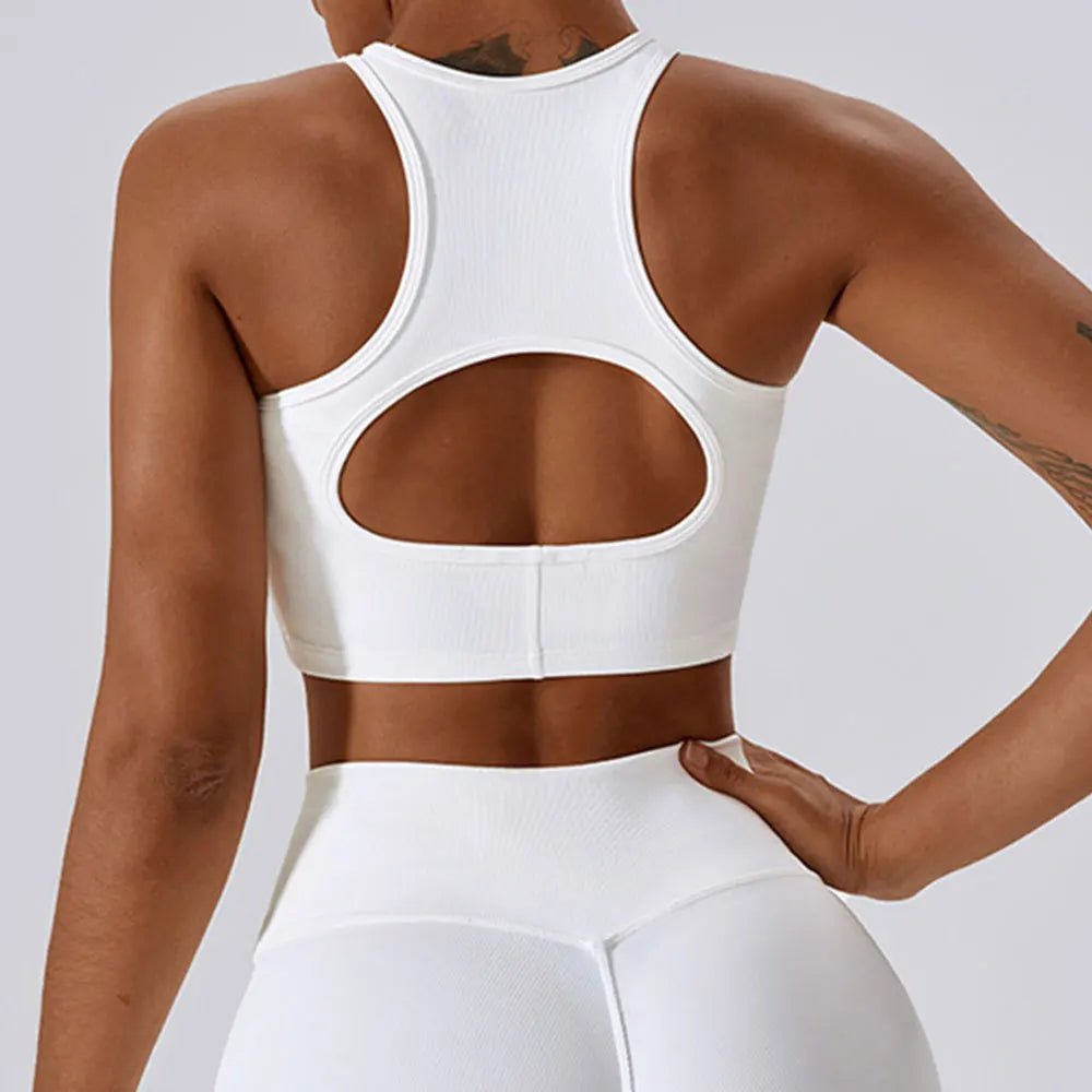 Ribbed Contour Ultra Breathable Premium Sports Bra Chest Pads