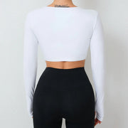 Seamless Ultra Soft Long Sleeve Yoga Crop Removable Pads