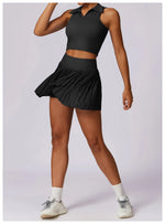 Load image into Gallery viewer, Pocketed High Waist Tennis Skirt Performance Wear Nylon
