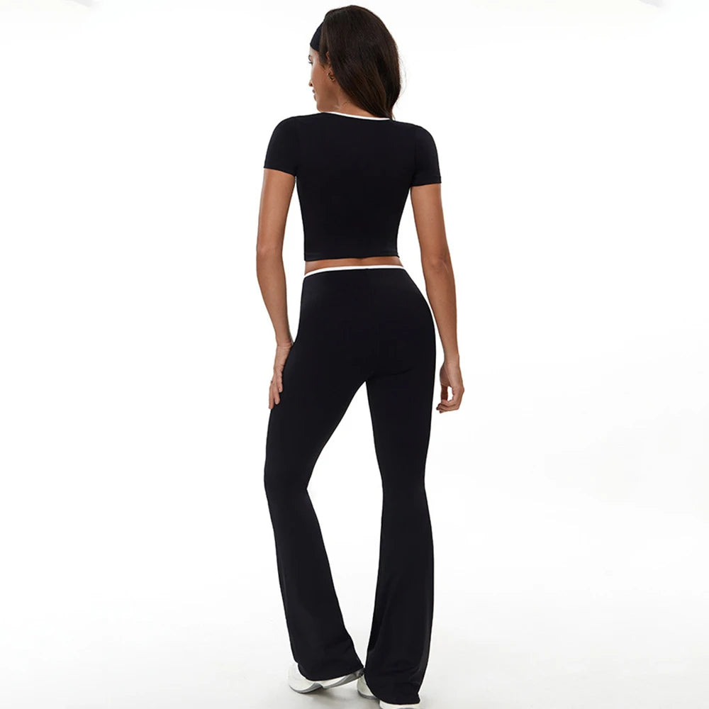 High Waist Contoured Performance Leggings Nylon Knit