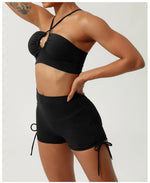 Load image into Gallery viewer, Sculpted Hollow Contour Performance Yoga Shorts Set Nylon
