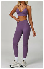 Load image into Gallery viewer, Two Piece Contour Seamless Performance Yoga Ensemble
