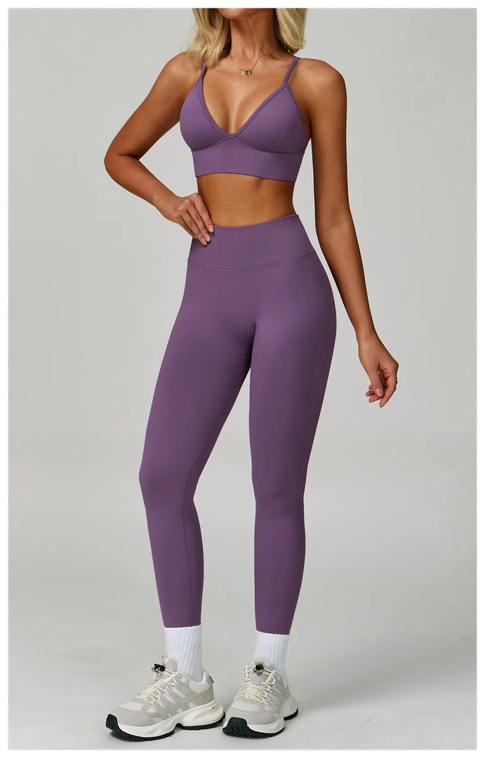 Two Piece Contour Seamless Performance Yoga Ensemble