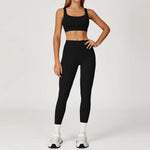 Load image into Gallery viewer, Two-Piece Contoured Breathable Yoga Set Leggings Silhouette
