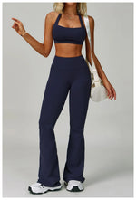 Load image into Gallery viewer, Ribbed Breathable Hanging Neck Sports Bra Performance
