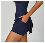 Load image into Gallery viewer, Contoured Performance Yoga Shorts Skirt Set Nylon Fabric
