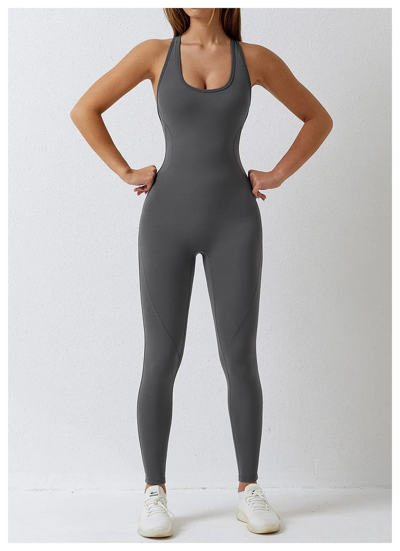 Seamless Contour Sculpt One Piece Yoga Bodysuit Set