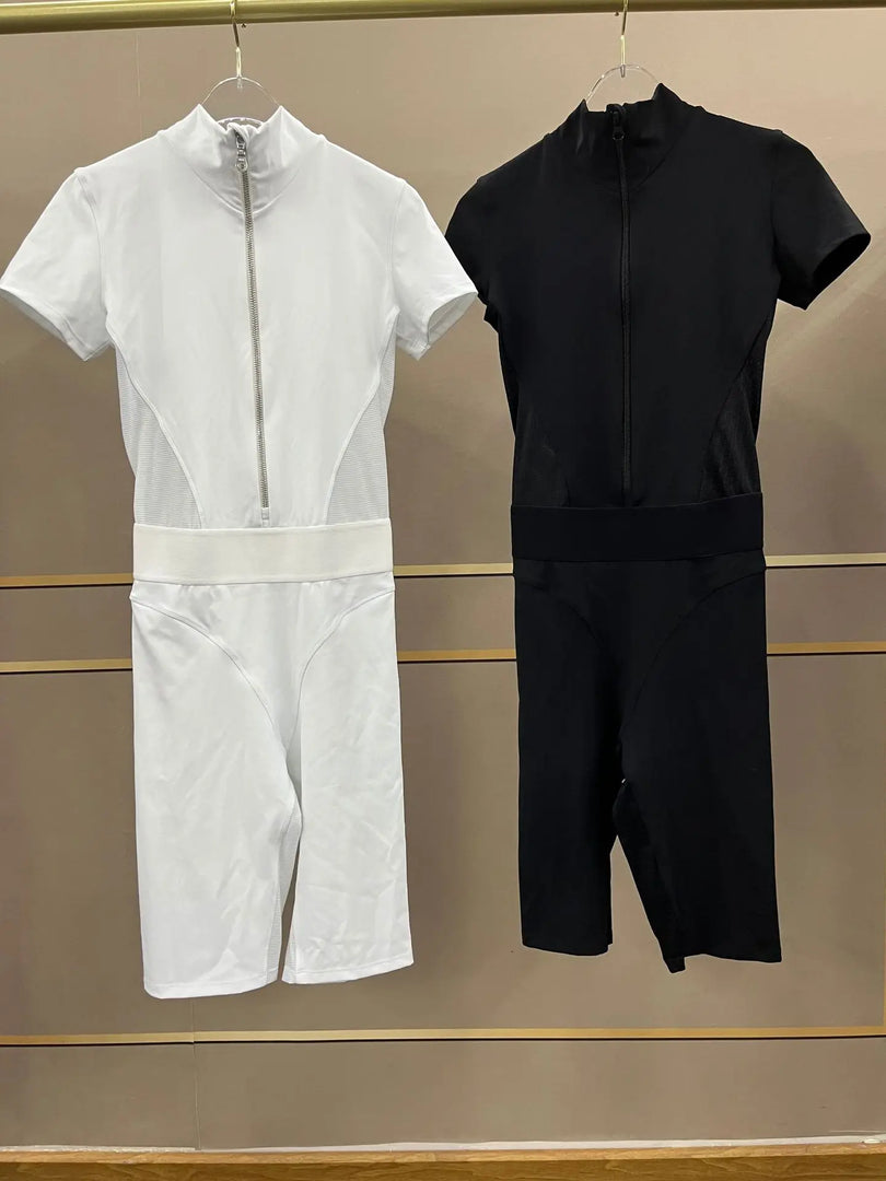 Seamless Zippered Contour Yoga Bodysuit for Performance