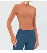 Load image into Gallery viewer, Zippered Studio Contoured Long Sleeve Sports Jacket
