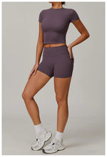 Load image into Gallery viewer, Sculpted Performance Yoga Top Short Sleeve Premium Nylon
