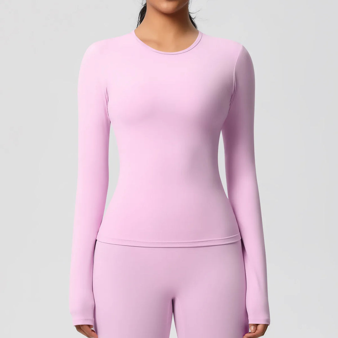 Luxurious Breathable Contoured Long Sleeve Yoga Top Nylon