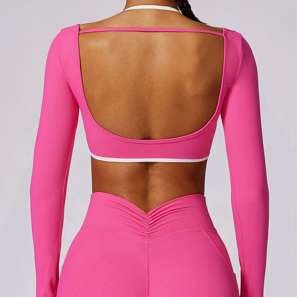 Luxurious Backless Yoga Top Breathable Contour Performance