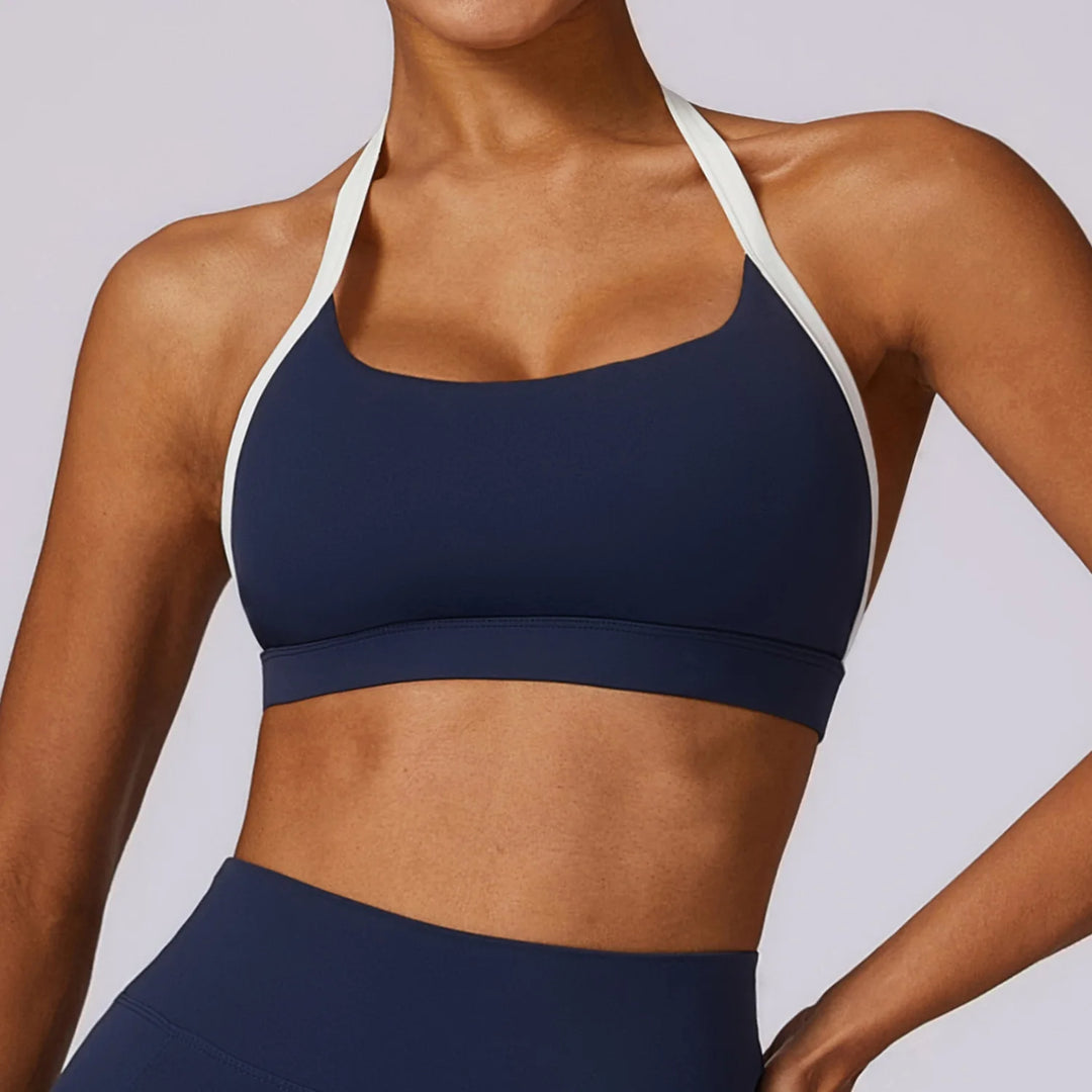 Contoured Halter Breathable Sport Bra Quick Dry Lift
