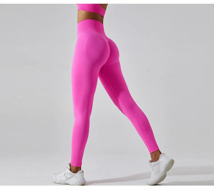 Seamless High Waist Leggings Moisture Wicking Contour
