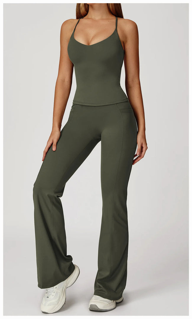 Two Piece Contoured Seamless Performance Athletic Set Nylon