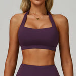 Load image into Gallery viewer, Ribbed Breathable Hanging Neck Sports Bra Performance
