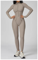 Load image into Gallery viewer, Seamless Zippered Yoga Jumpsuit With High Elasticity
