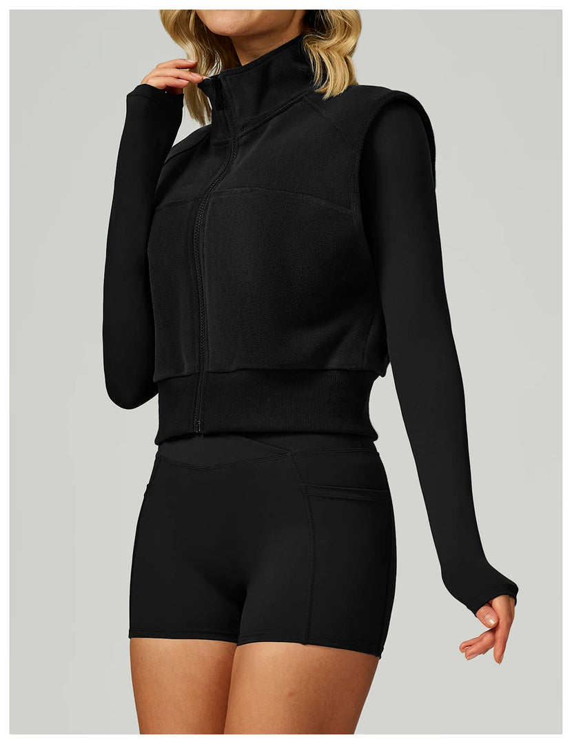 Winter Velvet Contoured High Neck Performance Cozy Vest