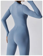 Load image into Gallery viewer, Zippered Contour Yoga Jumpsuit With Performance Gear
