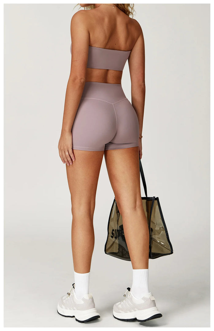 Running High Waist Contoured Scrunching Shorts Nylon