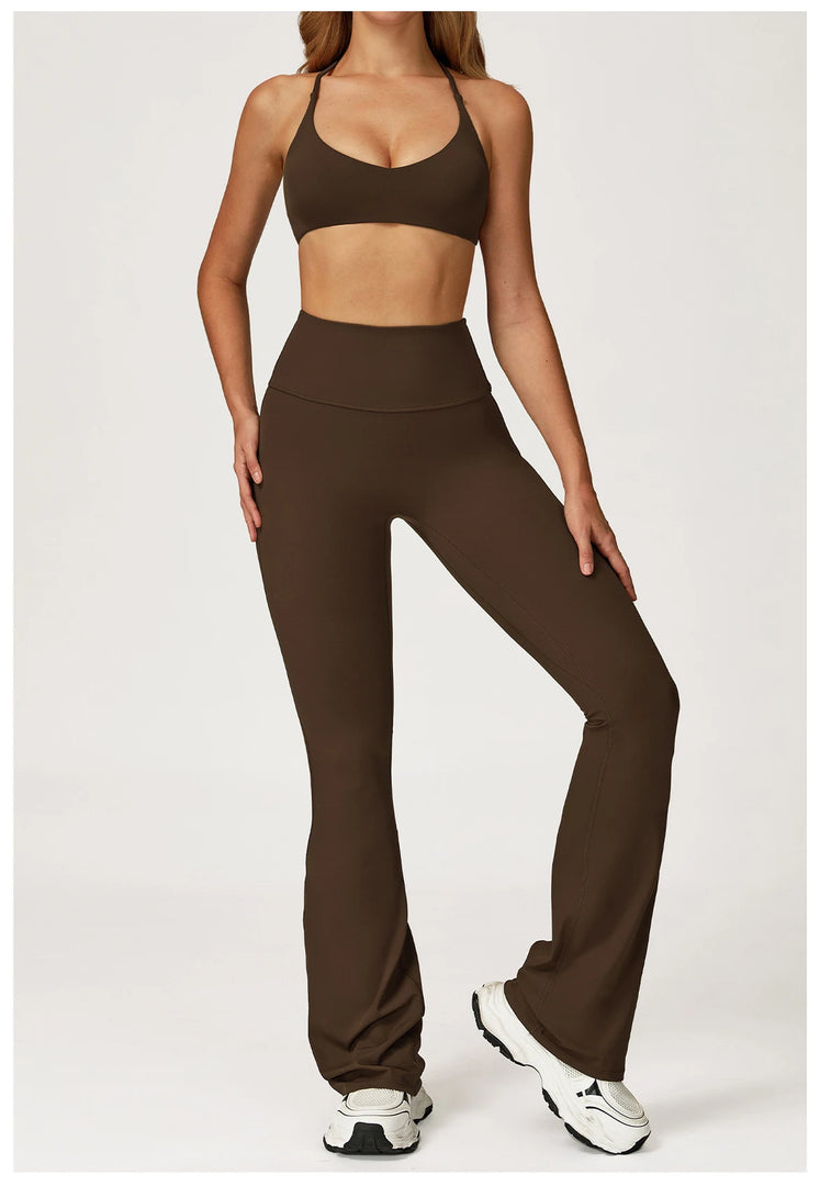 Soft Stretch Contour Two Piece Yoga Silhouette Leggings