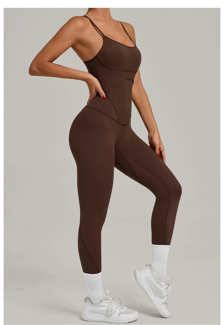 Breathable Contour One-Piece Yoga Jumpsuit Quick-Dry