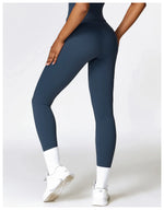 Load image into Gallery viewer, Seamless Sculpted Yoga Core Set Leggings Ribbed Contour
