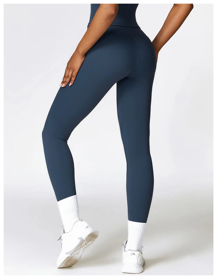 Seamless Sculpted Yoga Core Set Leggings Ribbed Contour