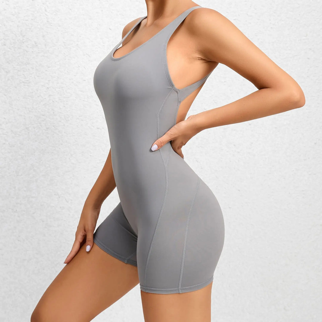 Backless One-Piece Yoga Tracksuit Breathable Nylon Knit