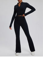 Load image into Gallery viewer, Contour Stretch Athleisure Bell Bottoms Set Nylon Spandex
