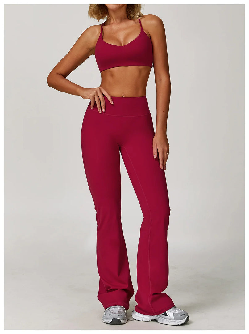 Luxuriously High Waist Contour Bell Bottom Leggings