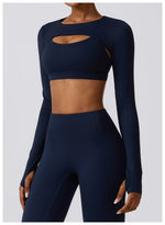 Load image into Gallery viewer, Contoured Interwoven Athleisure Long Sleeve Yoga Ensemble
