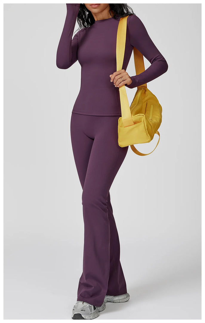 Luxurious Contour 2 Piece Yoga Athleisure Set Nylon