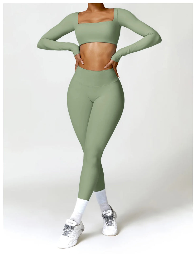 Luxurious High-Waist Contour Seamless Leggings Scrunch
