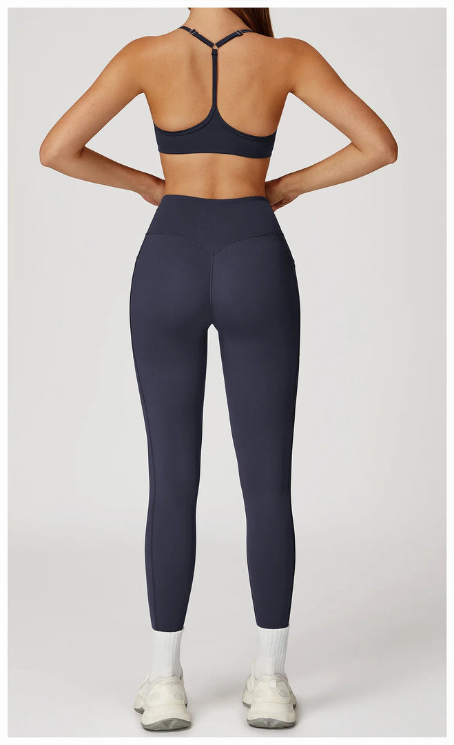 Two Piece Contoured Seamless Performance Athletic Set Nylon