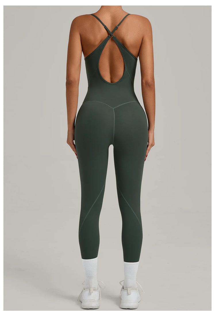Breathable Contour One-Piece Yoga Jumpsuit Quick-Dry