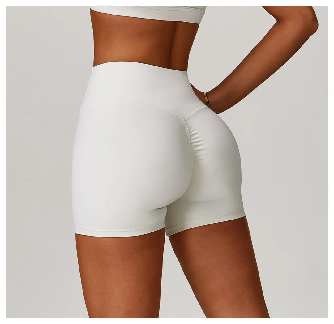 High Waist Yoga Shorts Contour Moisture Wicking Breathable