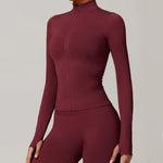 Load image into Gallery viewer, Seamless Long Sleeve Performance Jacket Zip Front Nylon
