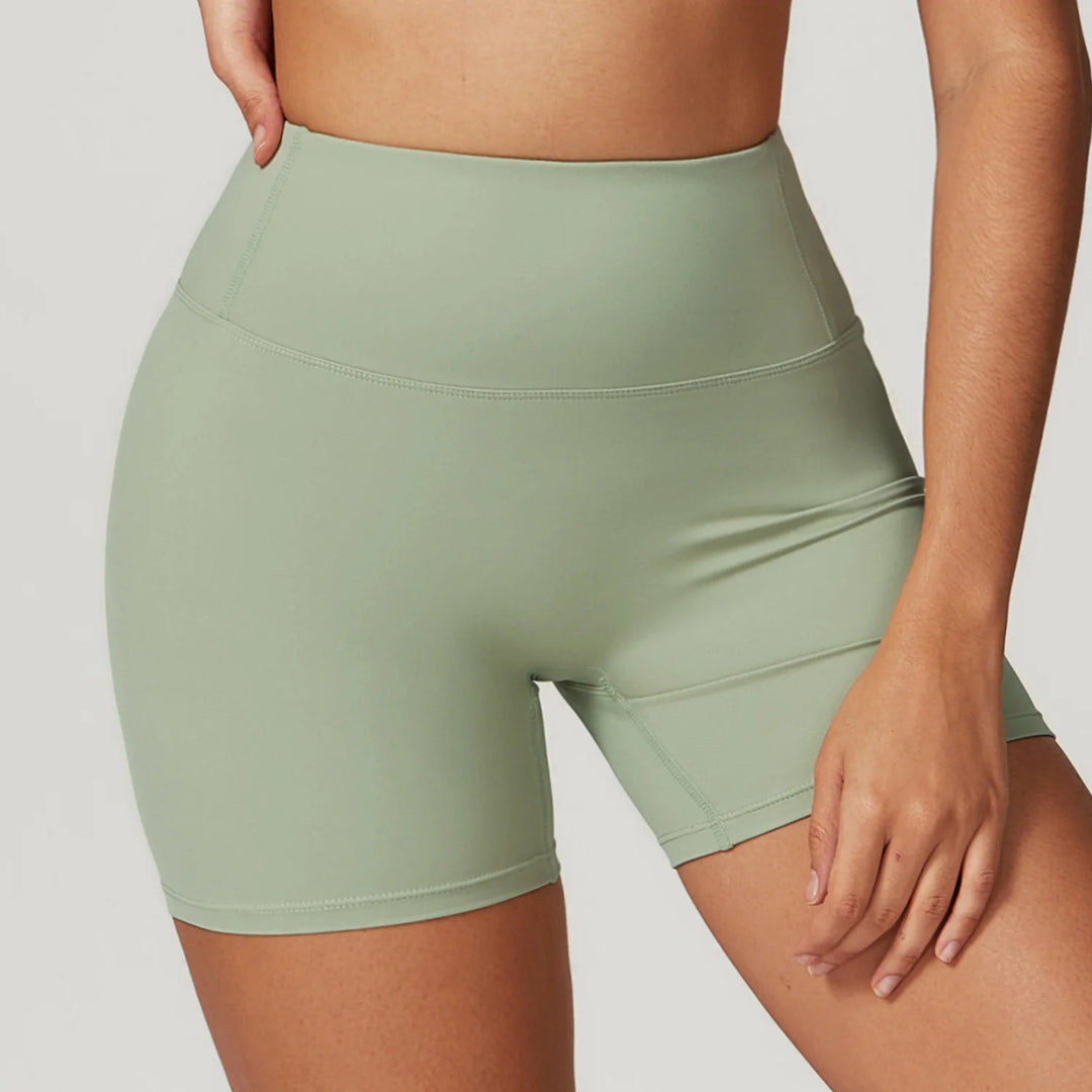 High Waist Yoga Shorts Contour Moisture Wicking Breathable
