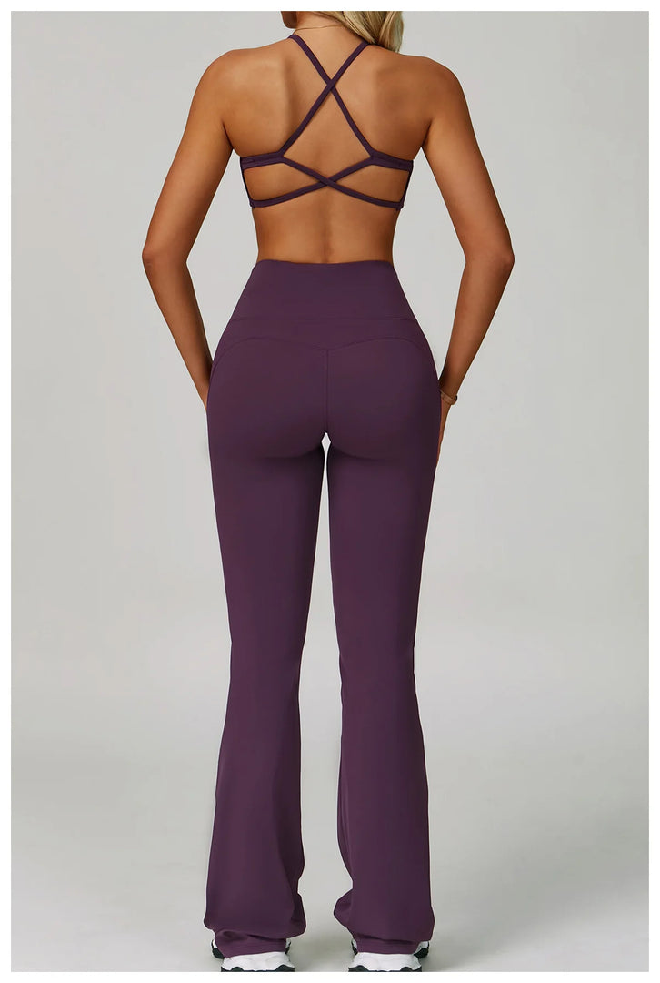 Performance High Waist Contoured Leggings With Wide Leg