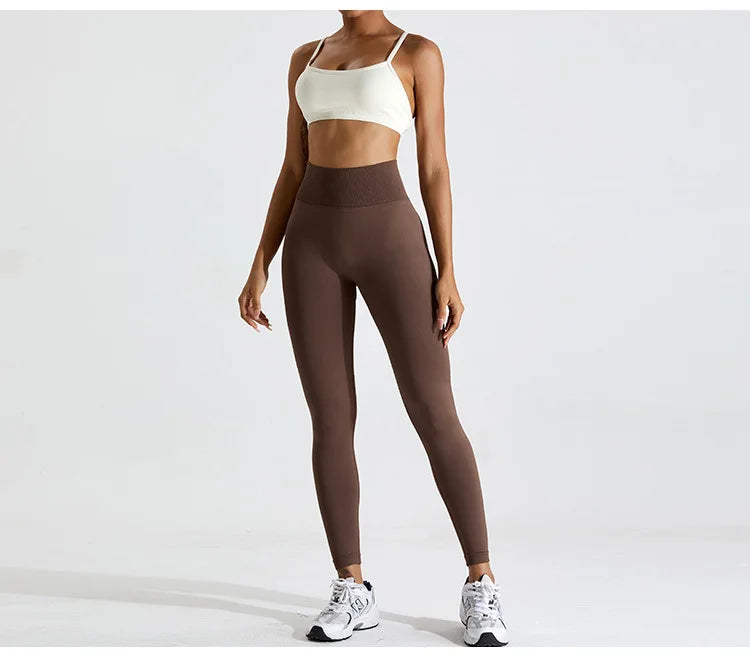 Seamless Two Piece Contour Performance Leggings Set Nylon