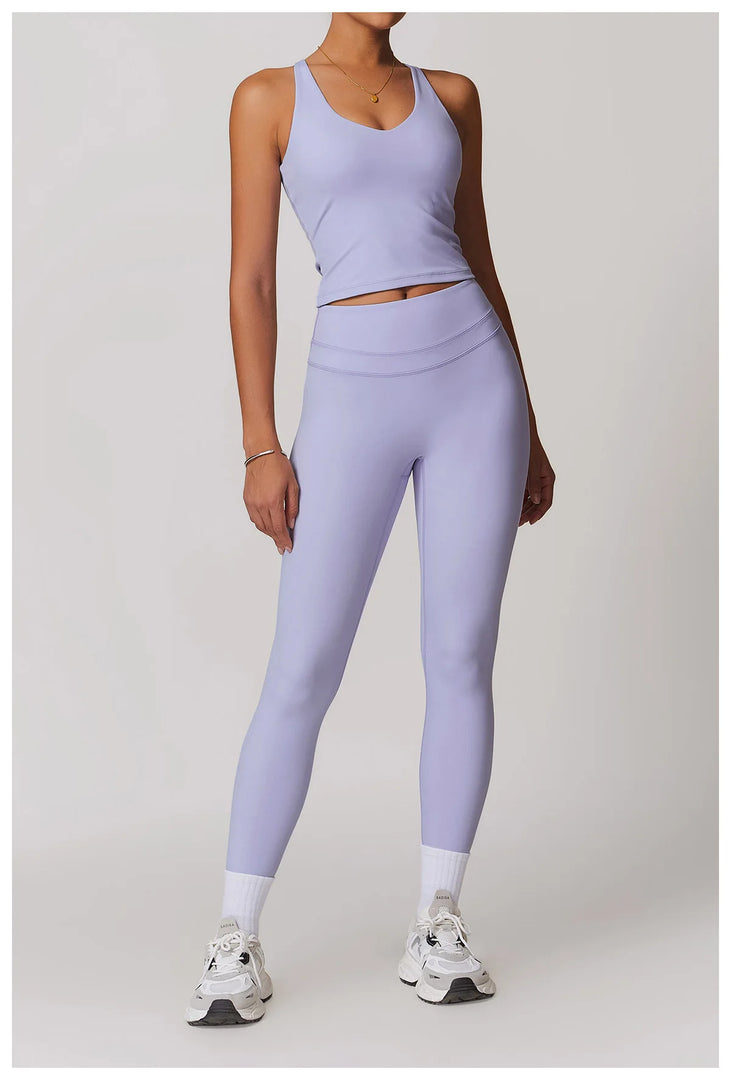 2 Piece Premium Contoured Leggings Set For Performance