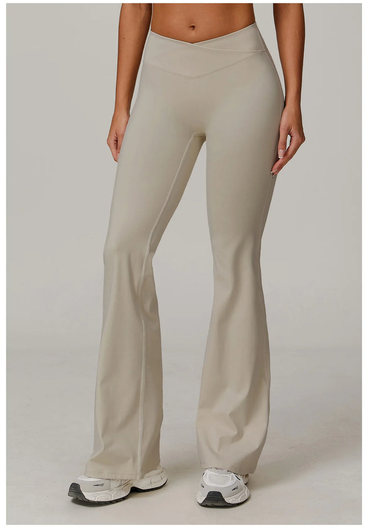 Contoured High Waist Seamless Bell Bottom Leggings