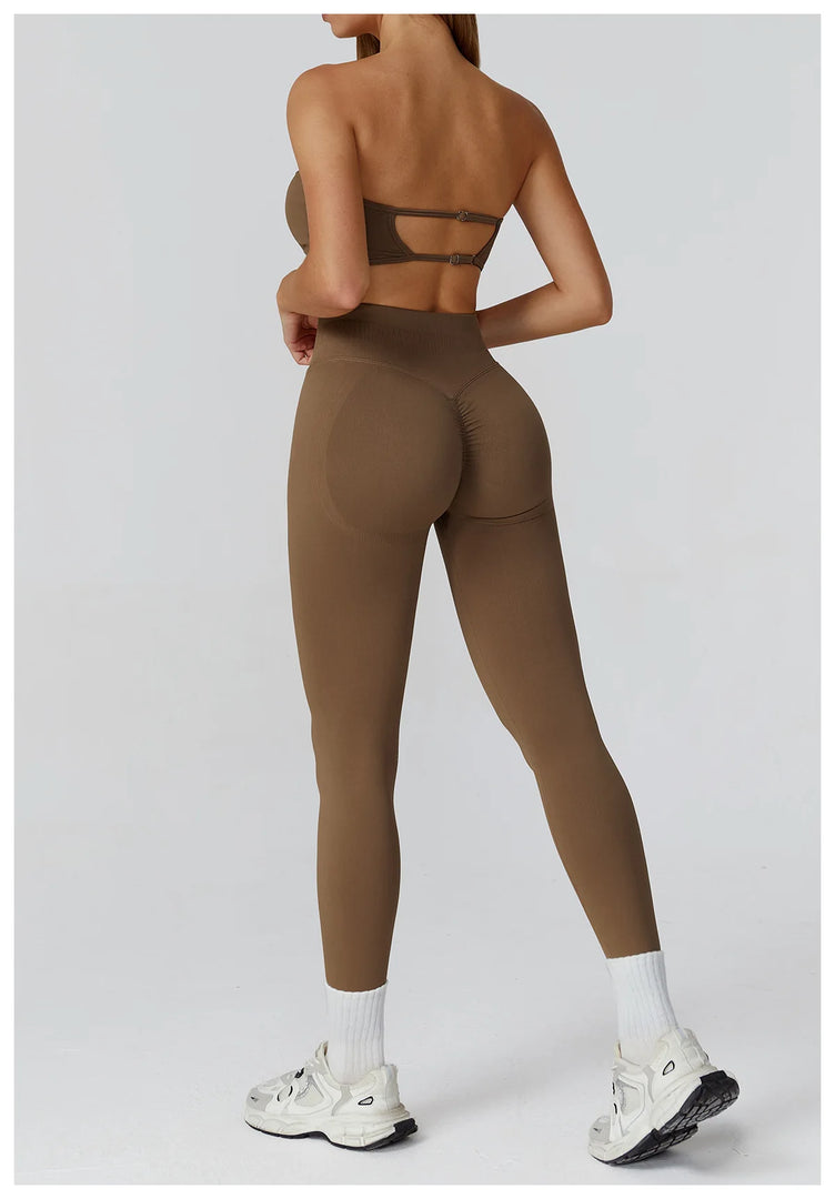 Seamless Contour Yoga Bra Open Back For Athleisure Wear