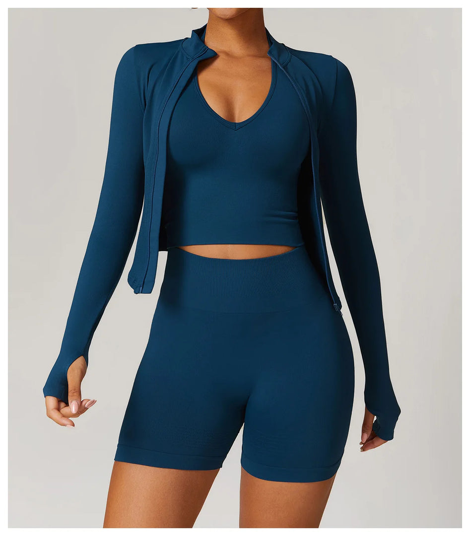 Seamless Contour Performance Fabric Two Piece Yoga Set