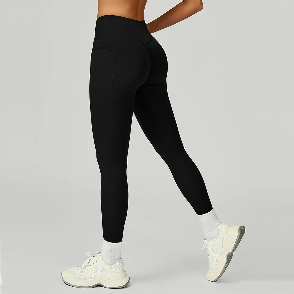 Cross Waist High Rise Contoured Elegance Yoga Leggings