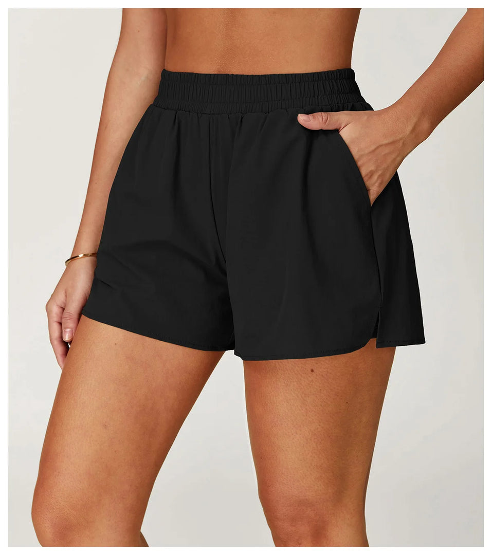 High Waist Contour Performance Yoga Shorts Nylon Spandex