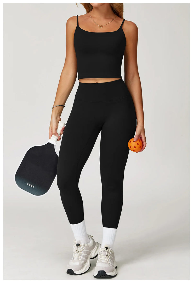 Performance Contour Seamless Two Piece Yoga Bra Set Nylon