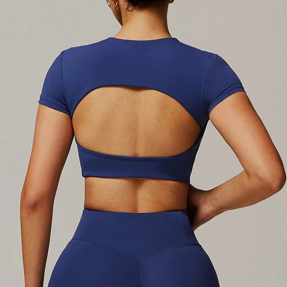 Contour Yoga Cropped Top Short Sleeve Performance Pro