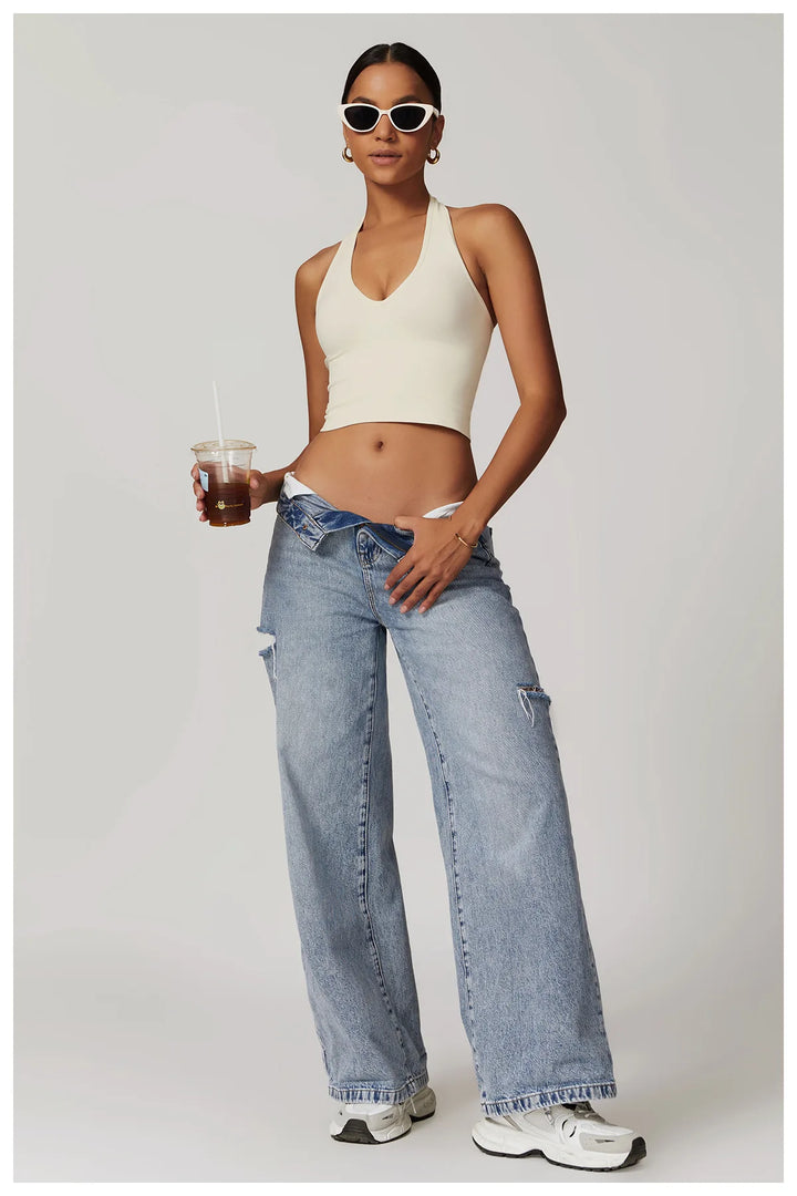 Luxurious Hanging Neck Seamless Sports Bra Nylon Spandex